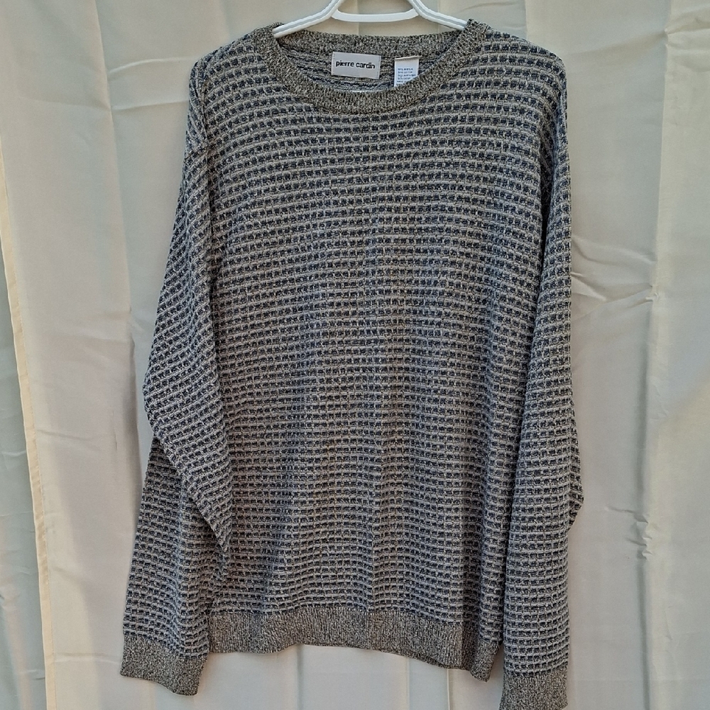 Perry Ellis Men's Textured Gray Crewneck Sweater